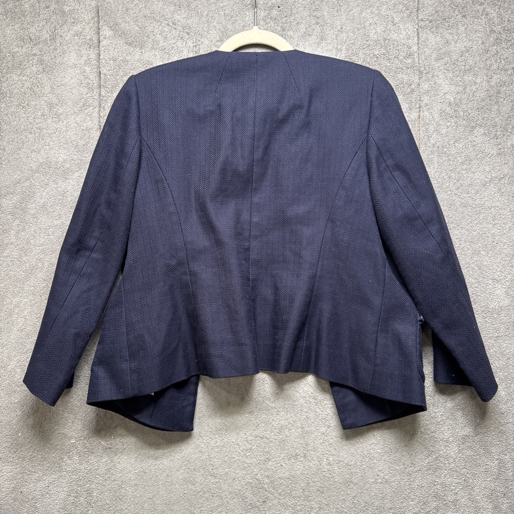 RSVP by Talbots Women's 12P Navy Blue Hand Beaded Blazer Lady Jacket Career - Picture 9 of 12